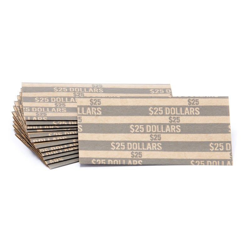 CAROUSELCHECKS Sacagawea Dollar Coin Wrappers, 100 Flat Striped Coin Wrappers - Image 1